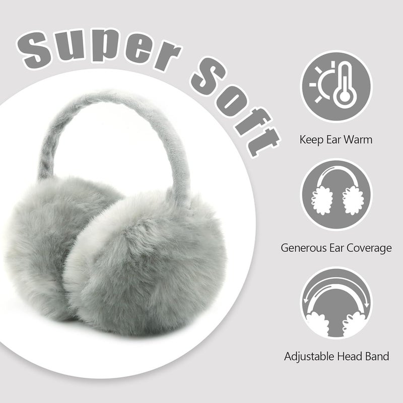 FSTEOE Winter Ear Muffs Women Warm Earmuff Girls Ear Warmers Soft Plush Outdoor Adjustable Ear Cover - Image 4